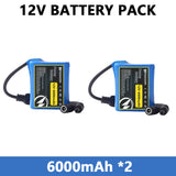 12V 12000mAh Rechargeable Lithium Ion Battery Pack 3S2P with BMS Protection for LED Strip Light Toy Car Security System