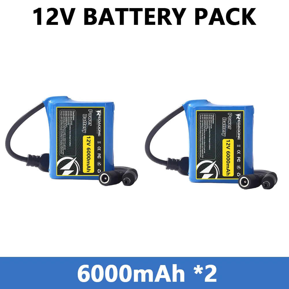 12V 12000mAh Rechargeable Lithium Ion Battery Pack 3S2P with BMS Protection for LED Strip Light Toy Car Security System
