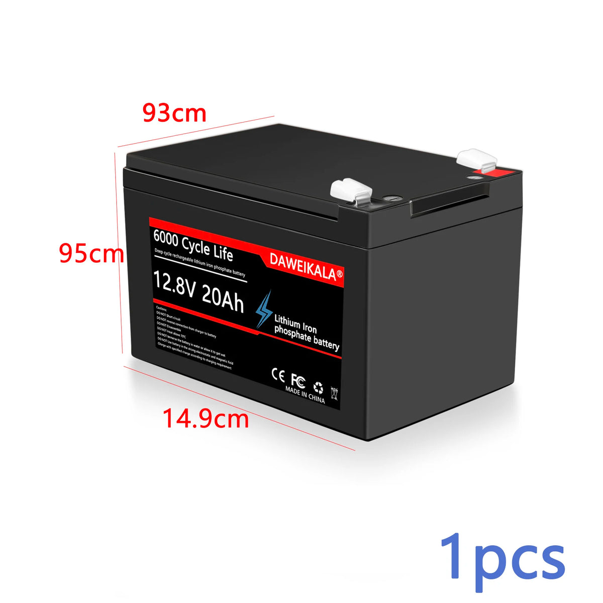 12V 20Ah Battery LiFePO4 DeepCycle Rechargeable Battery With 20A BMS For Solar Wind Power camping equipment Ride-on Toy