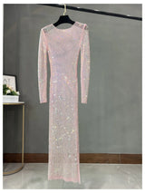Club Apparel Sexy Rhinestone Dresses Long Sleeve Extra Diamond Dress
