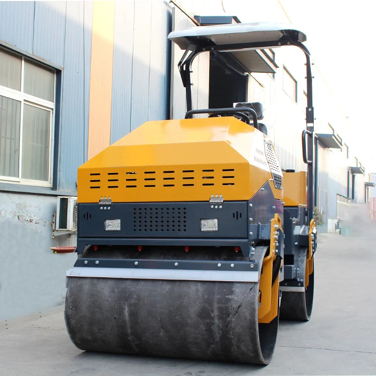 Double Drum Vibratory Road Roller 4 Ton High Power for Road Construction Soil Asphalt Compaction Customizable 2.4km/h
