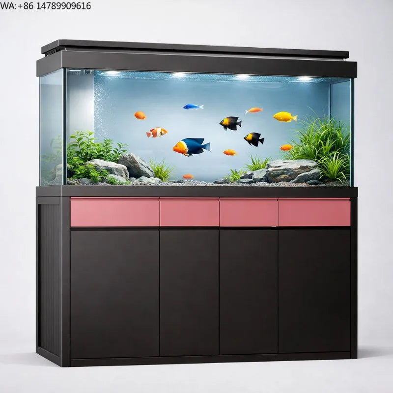 All-in-One AquariumFully Transparent Glass Integrated Freshwater Fish Tank With Built-in Filter And Aluminum Frame Fish TankFish