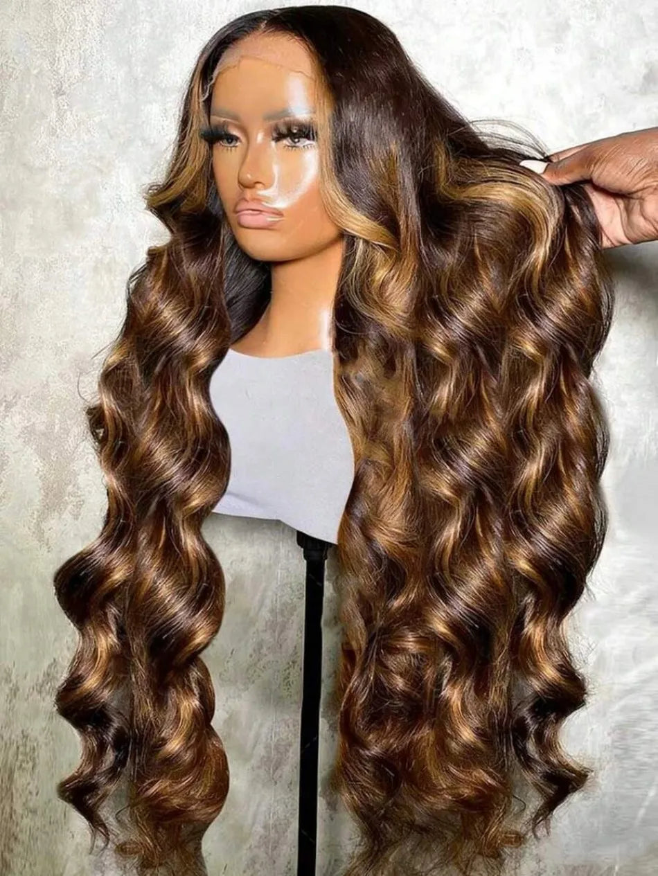 13X6 Hd Lace Frontal Wig Highlight Ombre Wig Human Hair 427 Body Wave Original Brazilian Wigs P1B30 Lace Front Wigs 250 Density