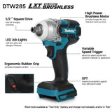 Makita DTW285 520N.M Brushless Impact Wrench Cordless Electric Wrench High Torque Rechargable Tool For Makita  Battery
