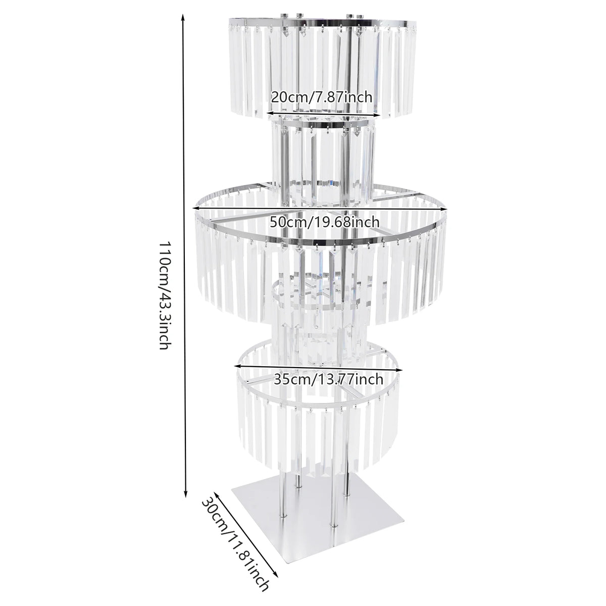5 Tiers Gold/Silver Wedding Centerpieces Flower Stand Vase Centerpiece Acrylic Flower Stand with Hanging Acrylic