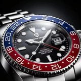 PAGANI DESIGN PD-1662 Luxury GMT Men Mechanical Wristwatch Sapphire Glass Stainless Steel 100M Waterproof Automatic Watches