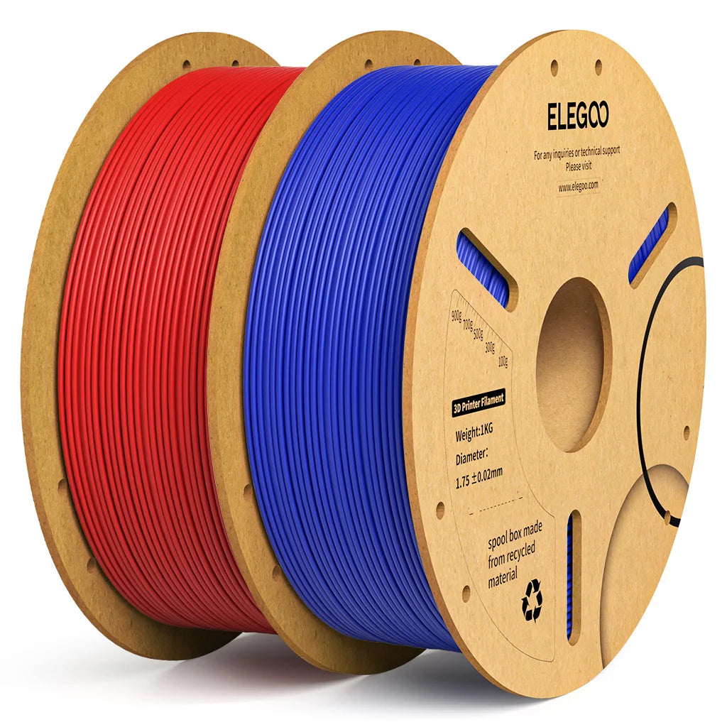 ELEGOO 1.75mm PLA+ Filament 2KG Set Plastic 3D PLA for Most FDM 3D Printers Dimensional Accuracy +/- 0.02mm 2pcs*1kg PLA+ Set