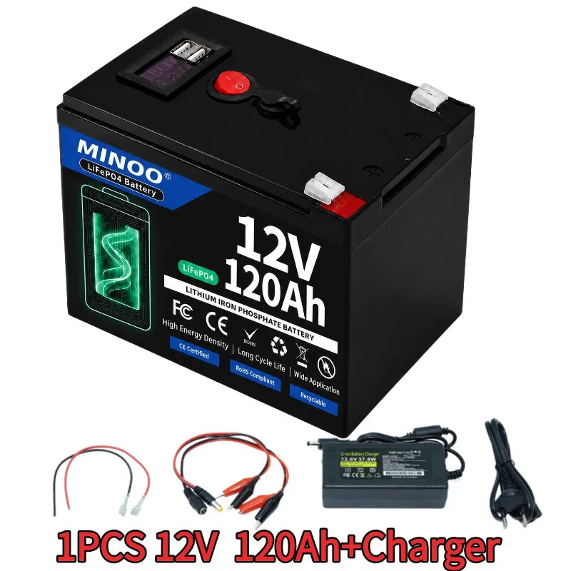 LIFEPO4 12V 21700 300AH Battery Is Integrated with BMS 200A for RV Solar External Rechargeable Network Lithium Iron Phosphate