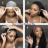 Human Hair 200% Density Headband Wig Human Hair Wigs Wear and Go