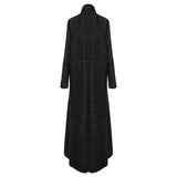 Miyake Pleated Turndown Collar Long Sleeve Cardigan Dress Long Coats Women New Abaya Fashion Solid Loose Large Size Clothes