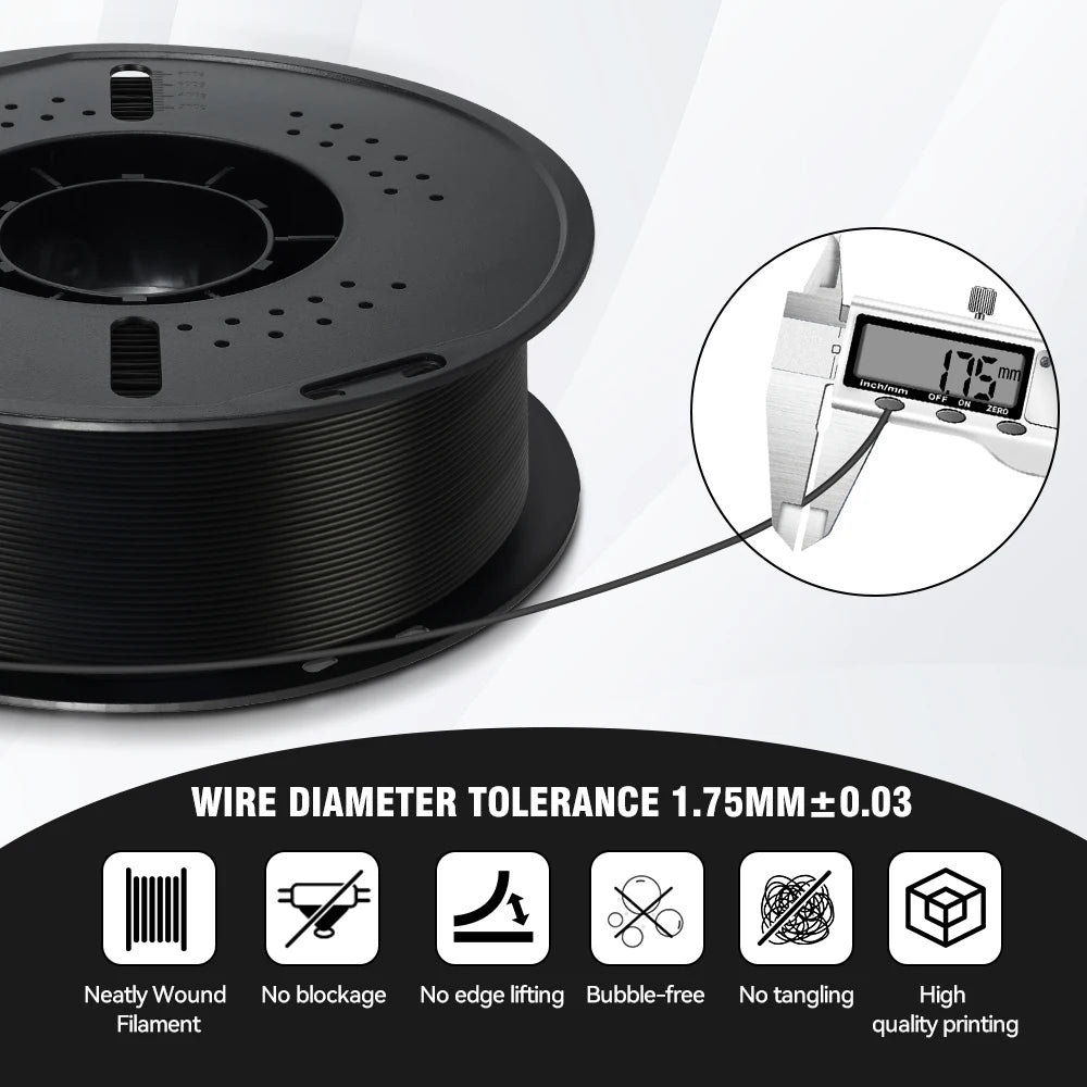 KINGROON 10KG PLA Filament For 3D Printer 1.75mm Wholesale 3d Printing Wire Materials Neatly Wound Vacuum Packaging Fast Ship