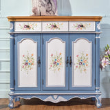 Country house brown walnut light yellow activity baffle multi-layer shoe cabinet entrance side cabinet