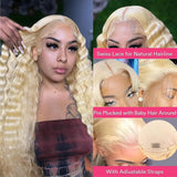 30 Inch 613 Lace Front Wig Human Hair Blonde Wig Human Hair 613 Deep