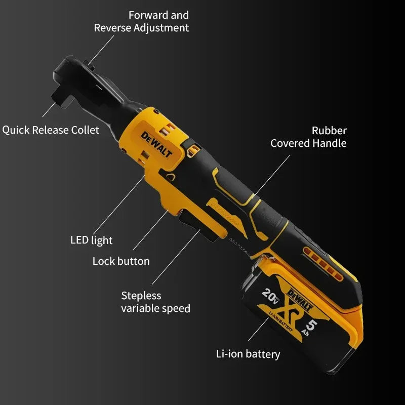 DeWALT Right Angle Electric Wrench Truss Lithium Battery Torque Ratchet Wrench Stage Mount Suitable for DeWALT 20 Volt Batteries