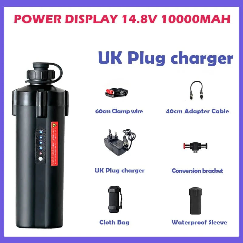 10Ah Power Display 14.8V 10000mAh Sea Fishing Electric Reel Battery For SHIMANO 600DH 1000EJ DAIWA 600MJ 500MJ Droplet Wheel