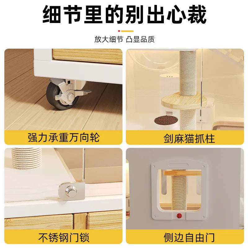 Cat Villa Pet Cabinet Cat Cage Household Indoor  Large Free Space