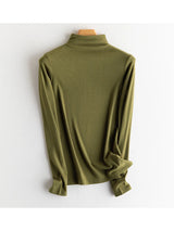 SuyaDream, Women Bottoming T Shirt, Silk Viscose Blend, Long Sleeves, Solid Basic Thermal Shirt, 2024 Autumn Winter Top