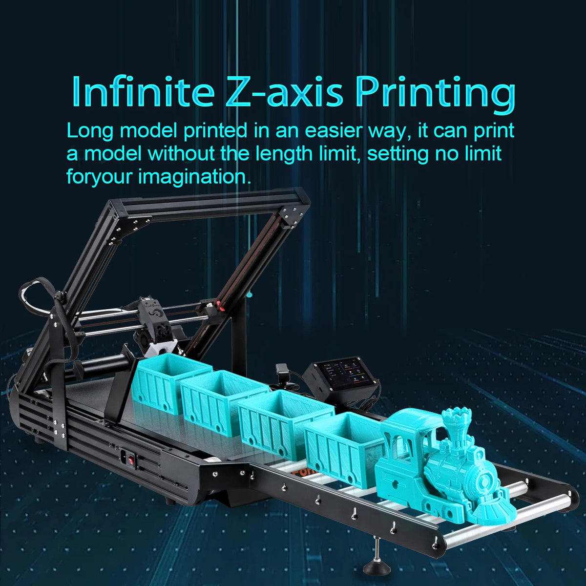 3D Printer IdeaFormer IR3 V2 Infinite Z-Axis Steel Conveyor Belt 250×250×∞mm With Extended Tray Klipper Firmware Auto Leveling