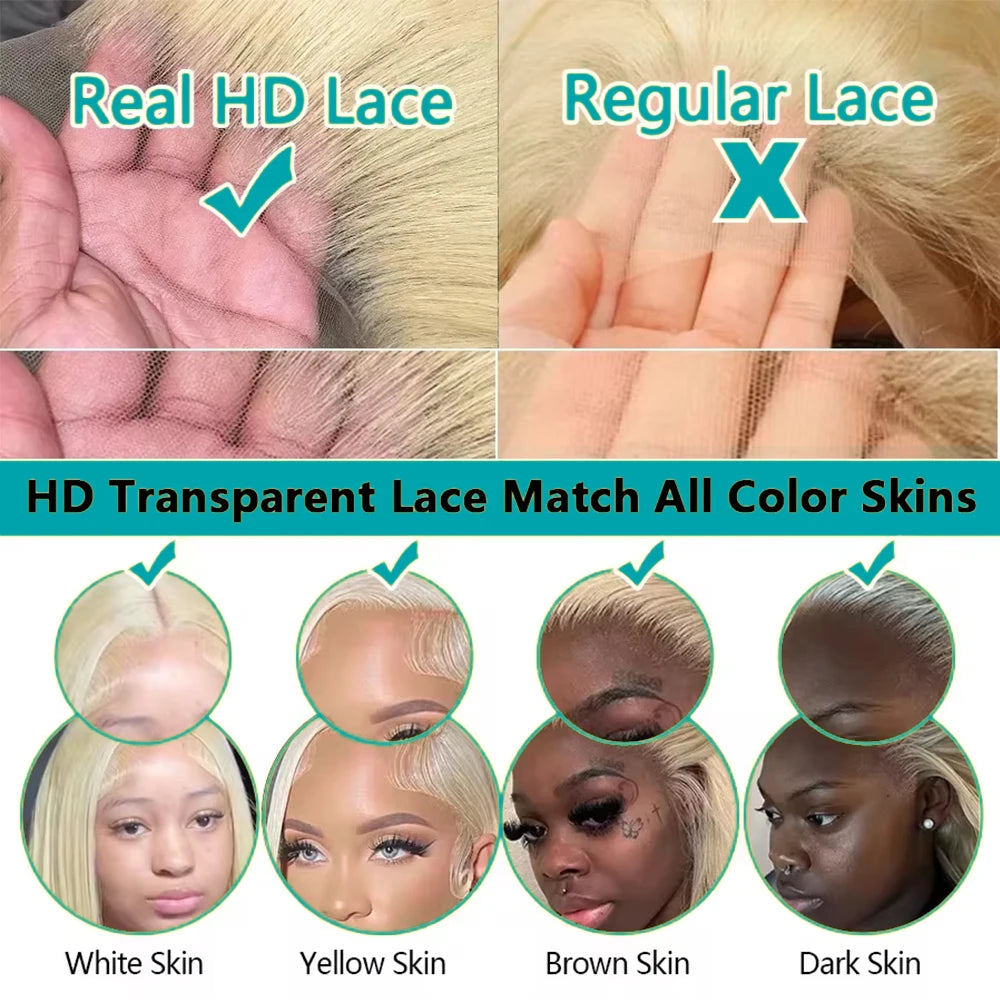 613 13x6 Lace Front Wig Human Hair Body Wave Blonde Lace Frontal Wigs