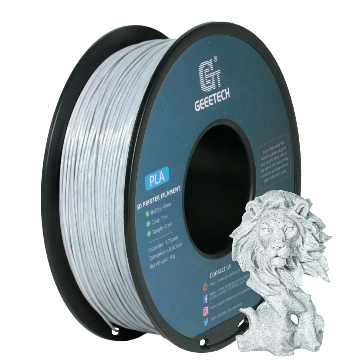 Geeetech 5Kg Like Marble PLA 3D Printer Filament Plastic 1.75mm,Tangle-Free, 3d printing wire materialsvacuum packaging
