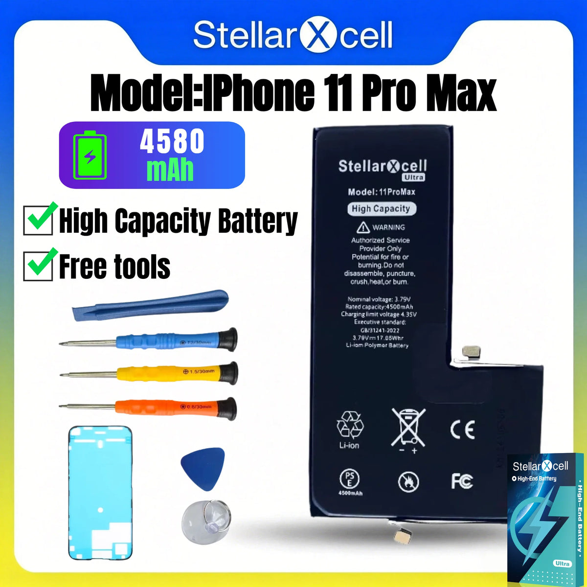 High Cpacity Cell + 7037 TI Ultra Battery Replacement for iPhone StellarXcell11 13mini 15 IP14 Pro Max 12 16 16pro 16promax
