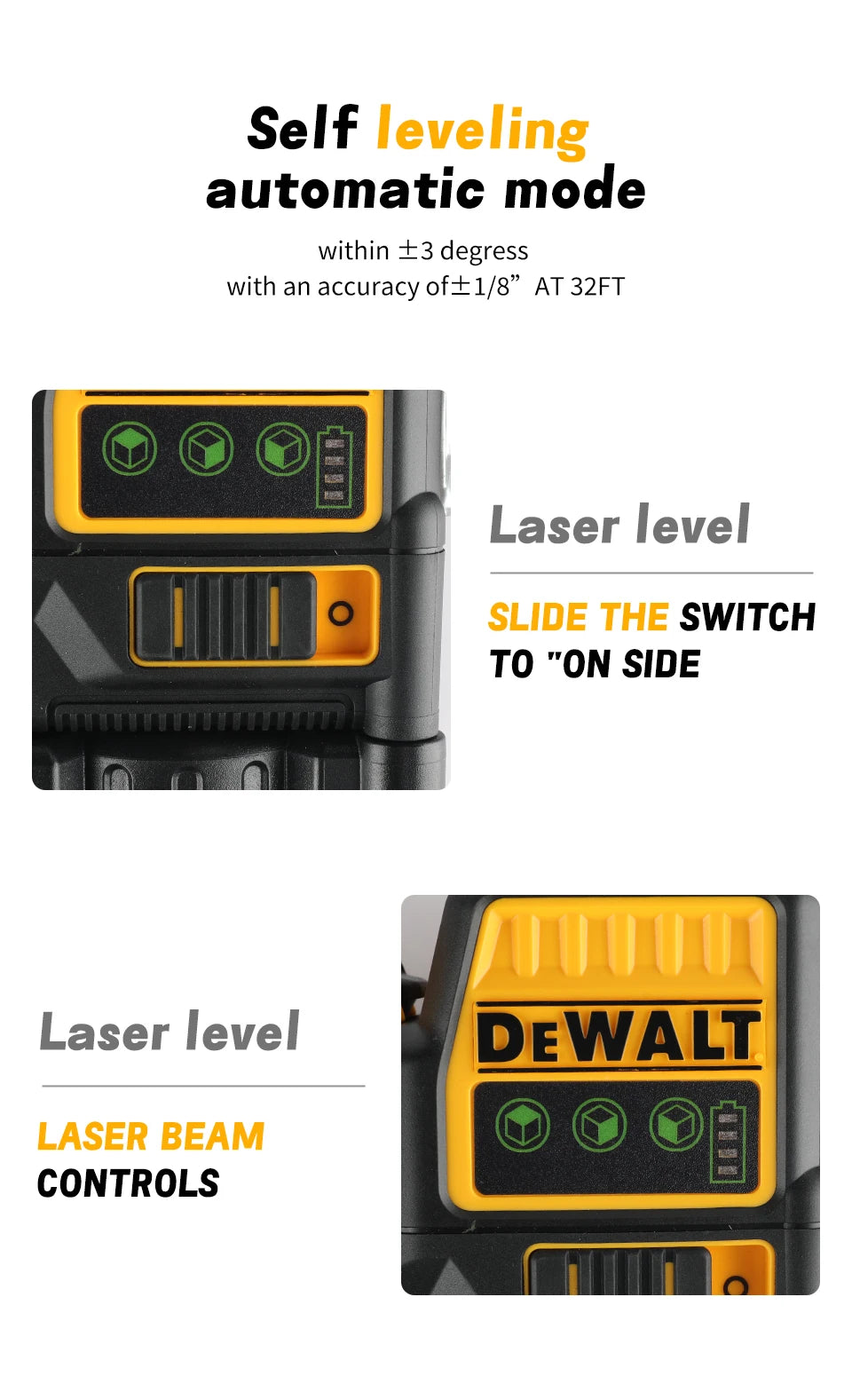 2026 Dewalt DW089LG 12V Green Laser Level, 12 Line 3-Sided 360° Vertical