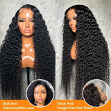 250 Density 100% Human Hair 13x6 HD 5x5 Glueless Deep Wave Lace Frontal Wigs 13x4 Curly Lace Front Wig 30 40 Inch Closure Black