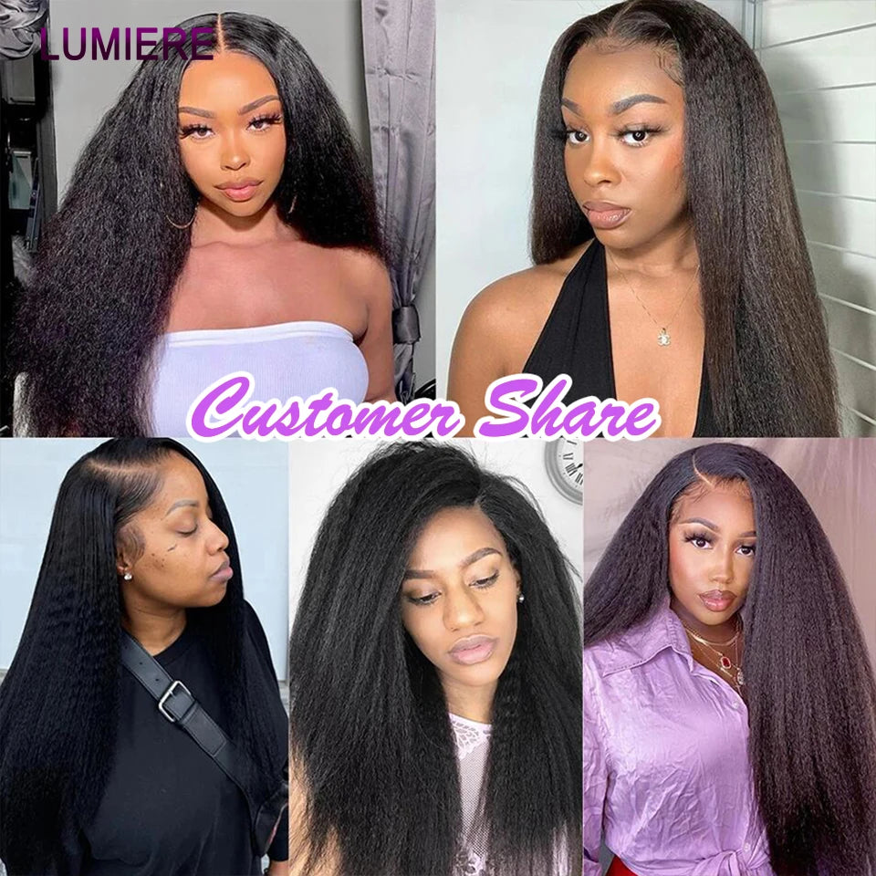 40" Kinky Straight Hair Bundles Deal Virgin Human Hair Weave Bundles 1/3/4 PCS Brazilian Yaki Natural Hair Extensions Thick End