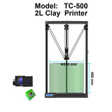 Clay 3D printer, Large pottery model printing 3D Kossel Delta Printer 2L barrel TC-500 DIY kit stable easy to use
