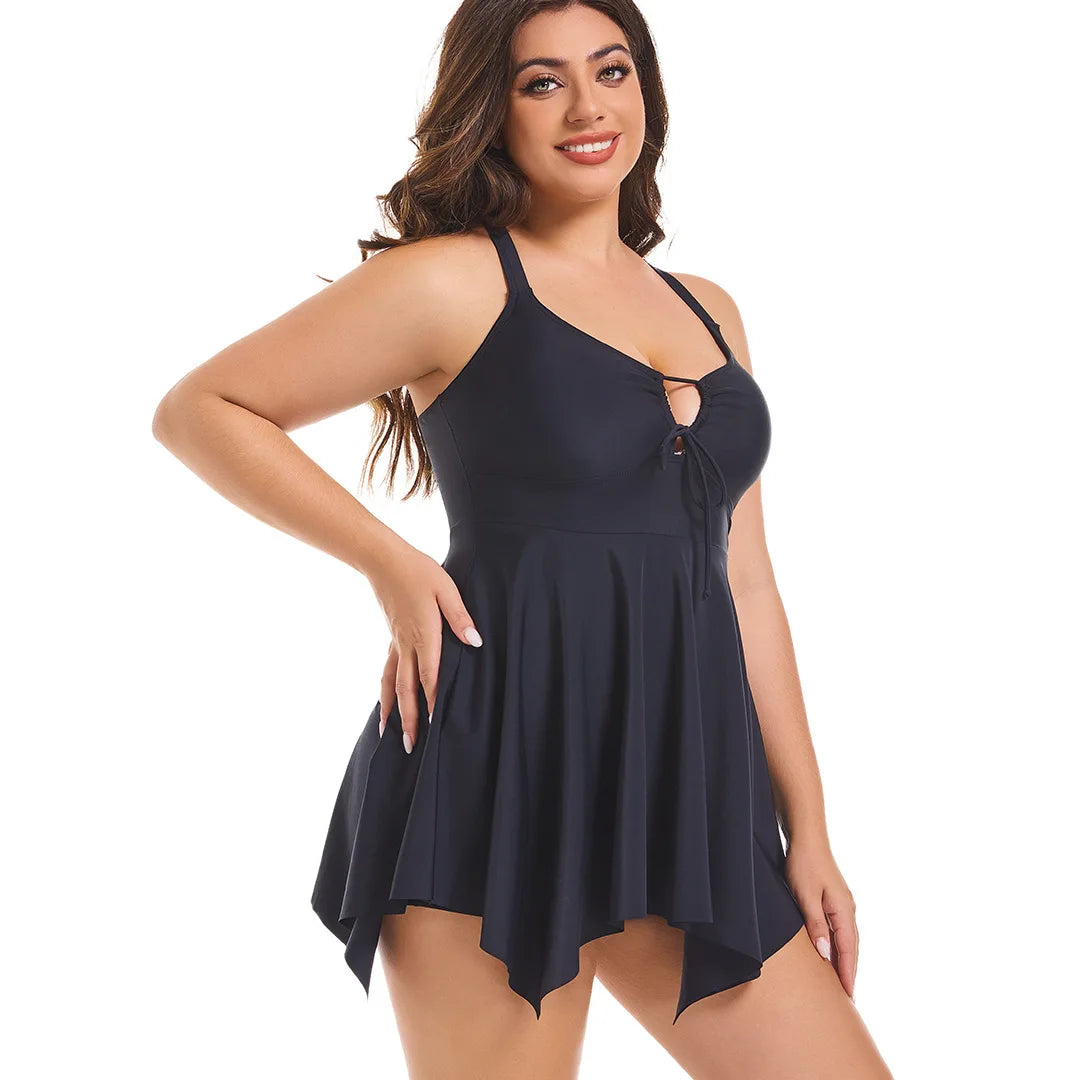 Plus Size Two Pieces Set Women's Swimsuit 2025 Beach Outfits Swimwear Tankini Beach Dresses