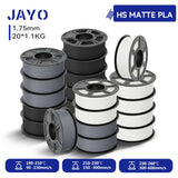 JAYO 20 Rolls 3D PLA Matte/High Speed PLA matte Printer Filament 1.75mm Neatly Wound PLA with Matte Finish Print for 3D Printer
