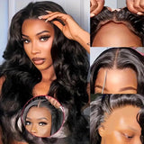 210 Density Glueless Wigs Human Hair Body Wave Lace Front Wigs Human Hair Pre Plucked 4x4 HD Lace Frontal Wigs