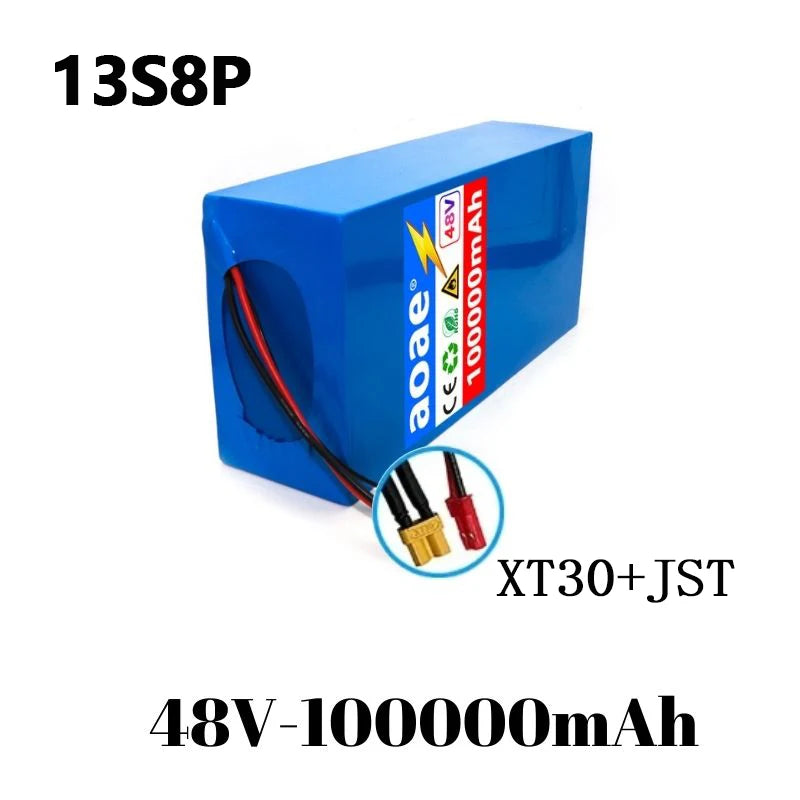 48V 100ah 13s8p lithium-ion battery pack 48V 100000mAh 2000W electric battery, built-in 50A BMS+chargerr