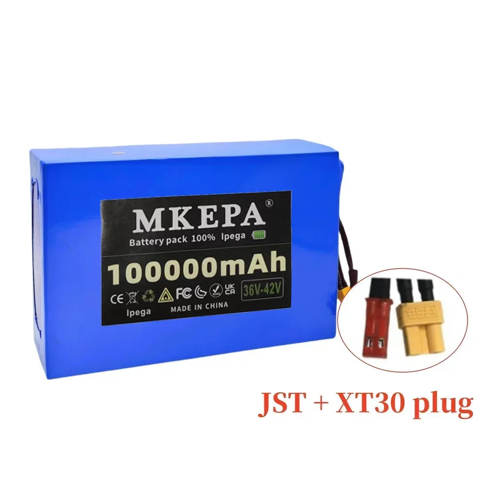 36V 100Ah 10S6P Lithium-Ion Battery Pack 36V 100000mAh 1000W Electric Battery Built-in BMS