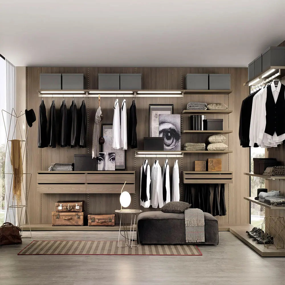 Open Cloakroom U Shape Wardrobe Luxury Modern Simple Minimalist Large Wardrobe Closet