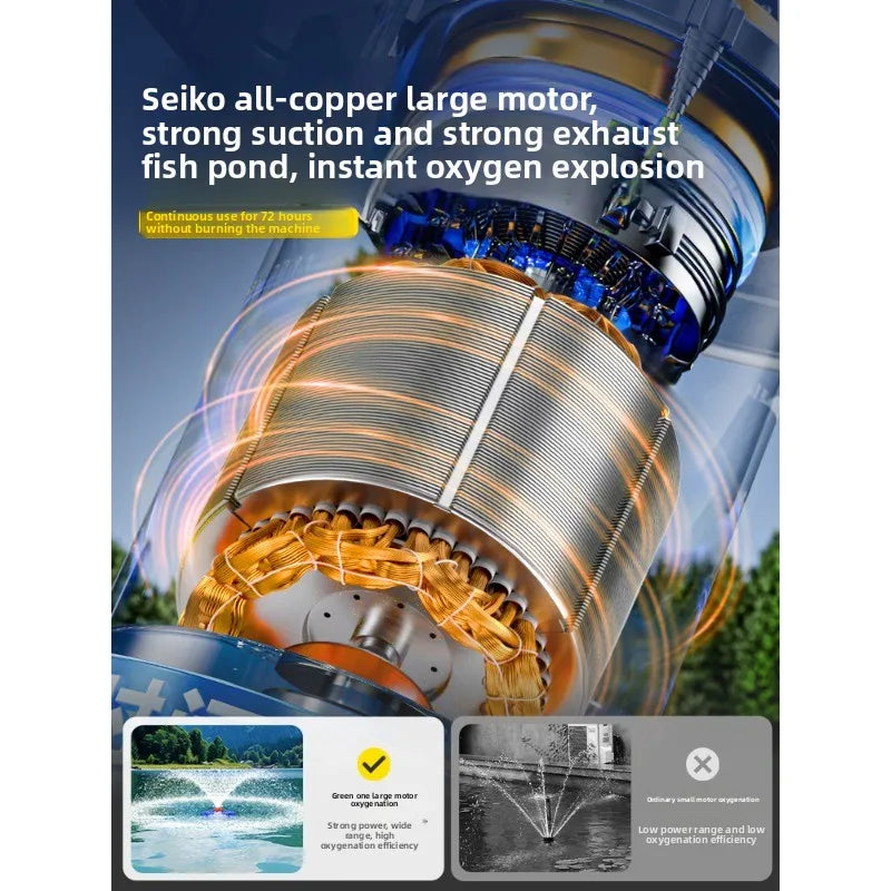 New fish pond aerator, household fish pond aerator pump, automatic aquaculture aerator