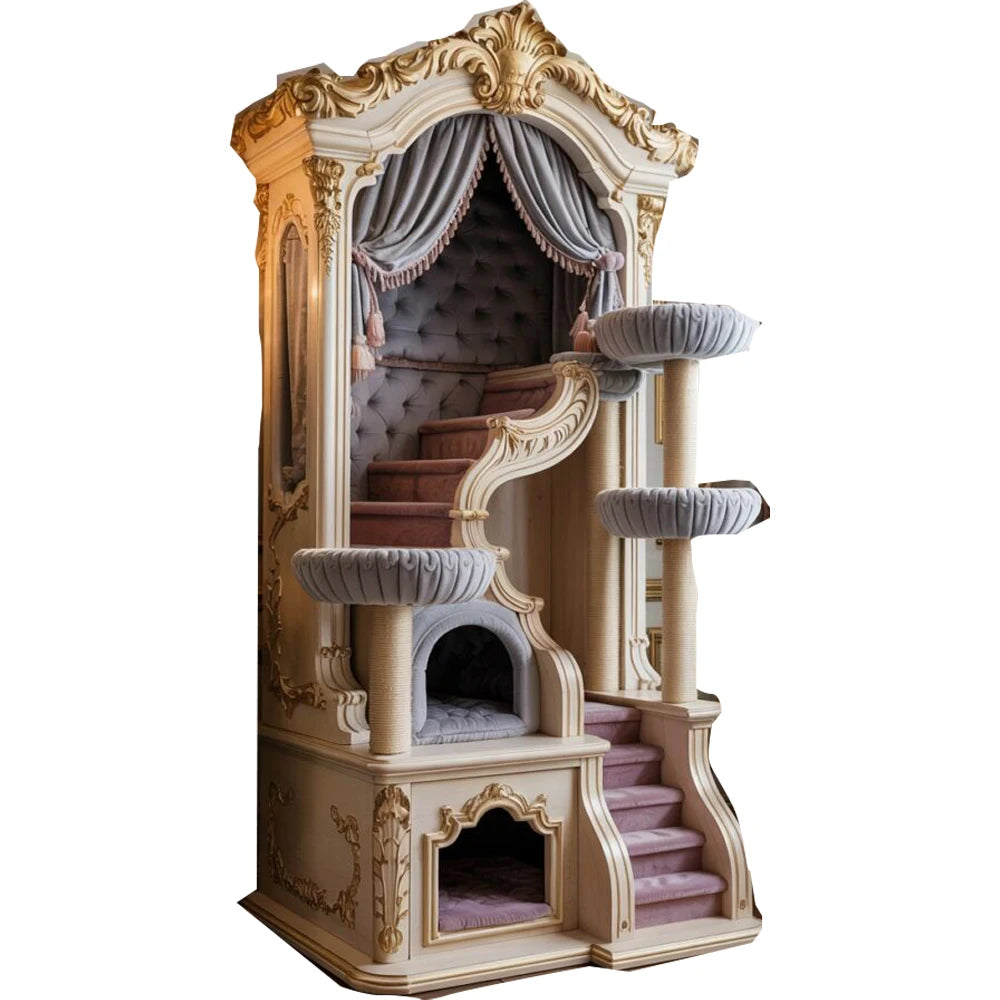 AA Solid wood indoor cat climbing frame cat nest cage kitten villa luxury high-end cat house