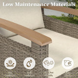 7 Piece Patio Furniture Set, Wicker Patio Conversation Set with Swivel Glider, Loveseat Sofa, 2