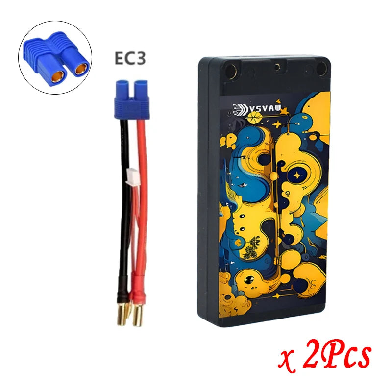 2Pcs GNB Lipo Battery 2S 7.4V 7.6V 4600mAh 5800mAh 6800mAh 120C 130C 140C HV Shorty Hard Case With 5MM T Plug For RC Car Boat