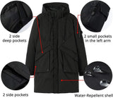 Pioneer Camp Men's Winter Coats Water-Repellent Windproof Thicken Parkas Long Hooded Padded Puffer Jacket
