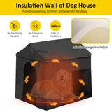 60.2" Large Outdoor Dog House with Insulated Liner for Winter Waterproof Dog Kennel for Medium & Large Dogs