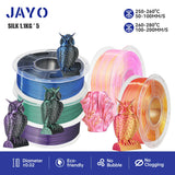 JAYO 3D Printer Filament  PETG PLA HSMPETG PLA PLUS 1.75mm 5Rolls 3D Printing Materials for 100% No Bubble &FDM 3D Pen DIY Gift