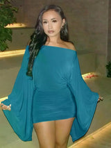 Women's Spring and Autumn Long Sleeve Party Club Evening Elegant Tight Mini Dress