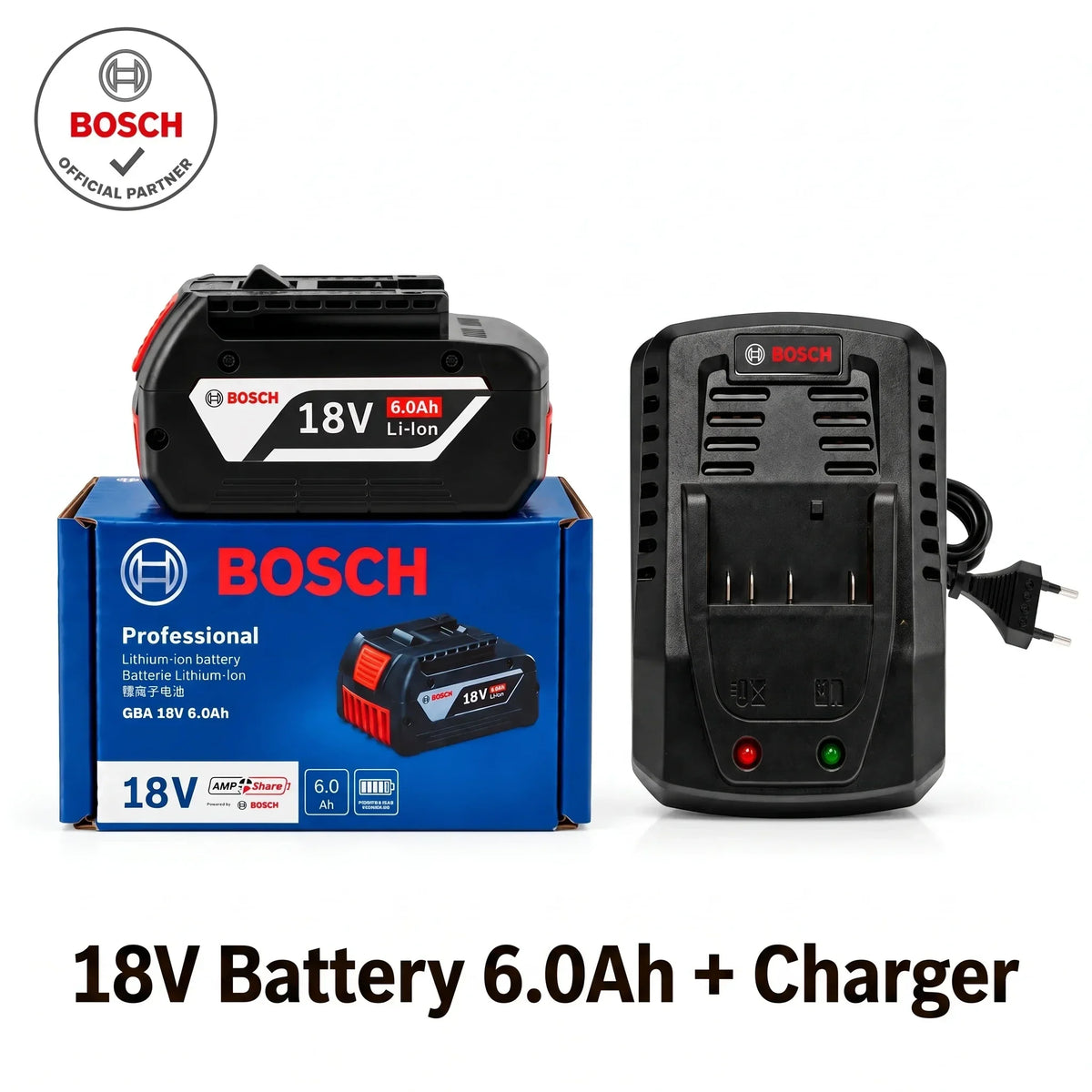 Genuine Bosch 18V 6.0Ah Battery BAT609 BAT609G Original Lithium-Ion Rechargeable Power Tool Battery