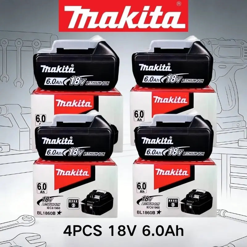 Makita 18V 6.0Ah Handdrill Lithium Battery For 18V LXT Battery Makita BL1860 BL1850 BL1840 BL1830 Replace Battery High Capacity