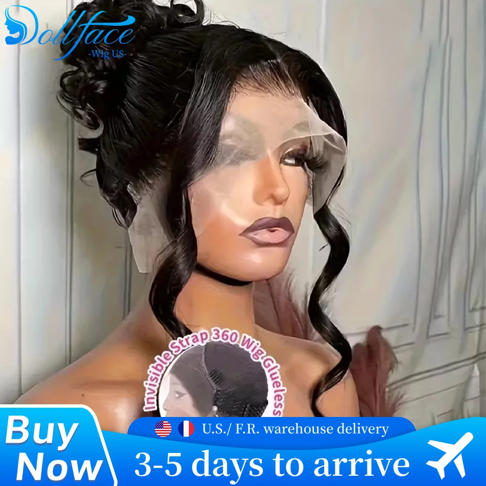 Invisible Strap 360 Full Lace Wig Body Wave 360 Hd Lace Wig 220% Density Natural Color Loose Body Wave Brazilian Human Hair Wigs