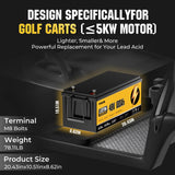 RVPOZWER 48V 100Ah Lithium LiFePO4 Battery With Smart BMS 15000+ Deep Cycles for Golf Carts RV Home Energy Off-Grid