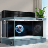All-in-One AquariumUltra White Glass Side+Top Filtering LED Lights One Click Drainage Touch Screen Display Rectangle Aquarium Bu