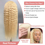 613 Curly Honey Blonde Lace Front Human Hair Wigs Loose Deep Wave 13x6 13×4 HD Water Wave Color Transparent Lace Frontal Wigs
