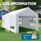10x20 Heavy Duty Carport Galvanized Outdoor Canopy Tent with Roll-up Windows & Sidewalls Weatherproof Car Boat Shelter, Custom